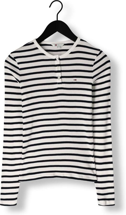 TOMMY JEANS Dames Tops & T-shirts Tjw Slim Button Rib C-neck Ls Ext Blauw - Foto 3