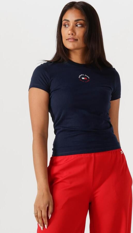 TOMMY JEANS Dames Tops & T-shirts Tjw Slim Essential Logo 2 Tee Donkerblauw - Foto 4