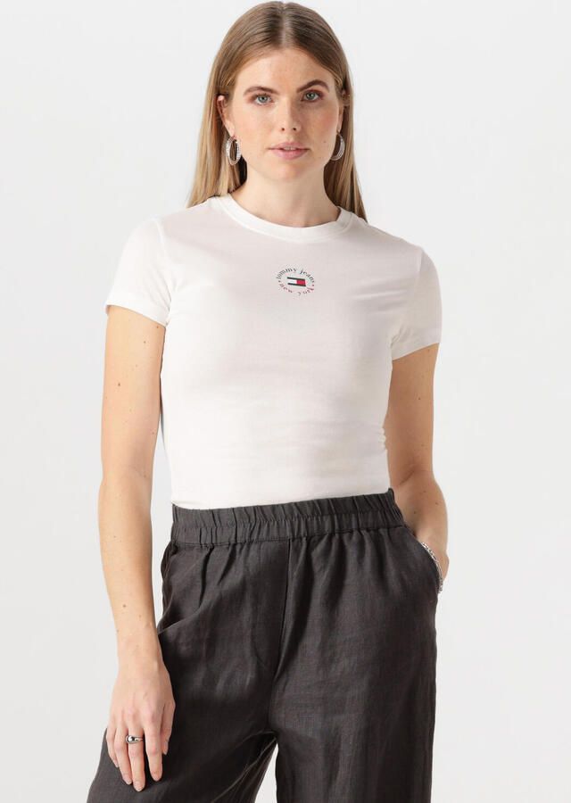 TOMMY JEANS Dames Tops & T-shirts Tjw Slim Essential Logo 2 Tee Wit - Foto 4