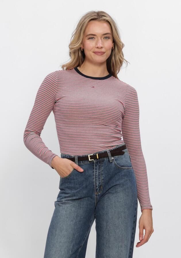 TOMMY JEANS Dames Tops & T-shirts Tjw Slim Essential Rib Ls Rood