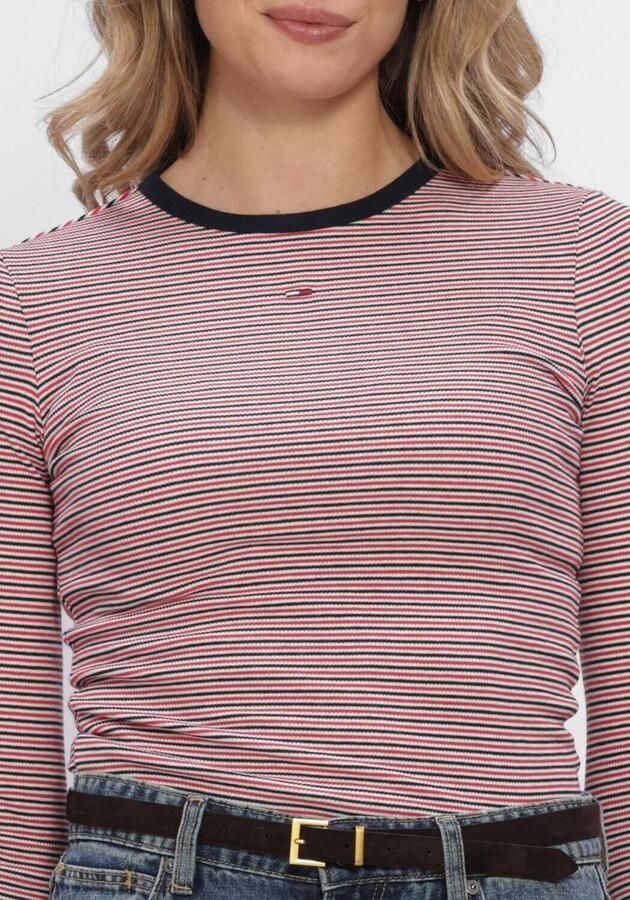 TOMMY JEANS Dames Tops & T-shirts Tjw Slim Essential Rib Ls Rood - Foto 3