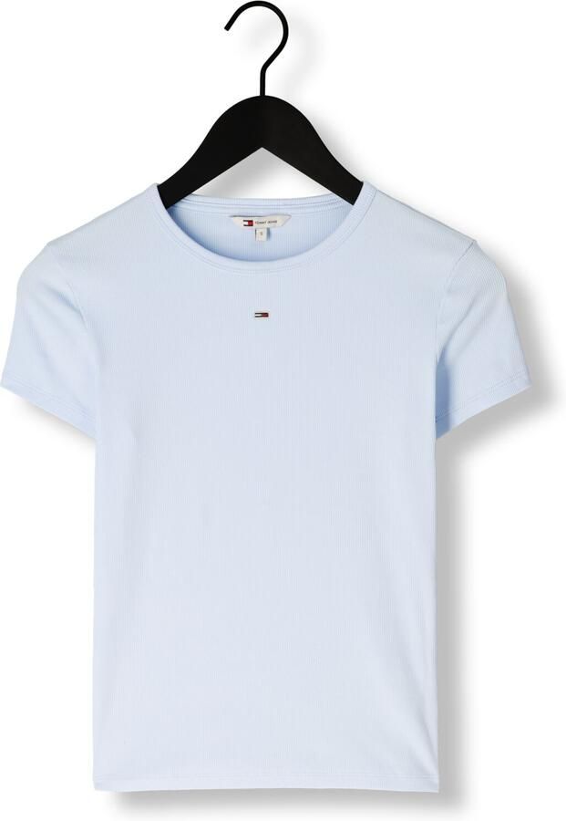 TOMMY JEANS Dames Tops & T-shirts Tjw Slim Essential Rib Ss Ext Lichtblauw - Foto 3
