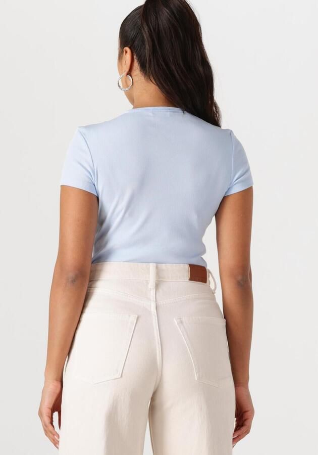 TOMMY JEANS Dames Tops & T-shirts Tjw Slim Essential Rib Ss Ext Lichtblauw