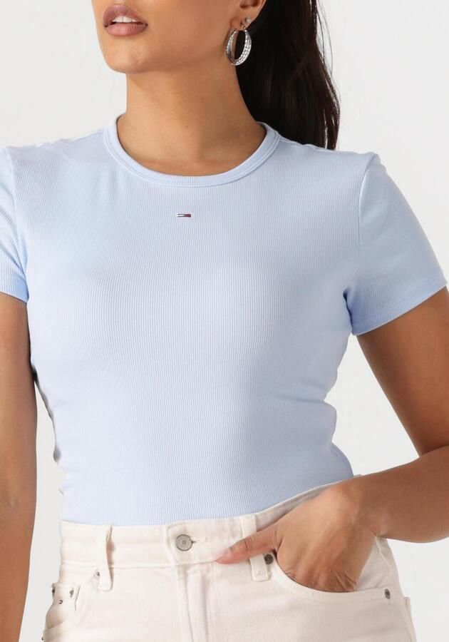 TOMMY JEANS Dames Tops & T-shirts Tjw Slim Essential Rib Ss Ext Lichtblauw - Foto 2