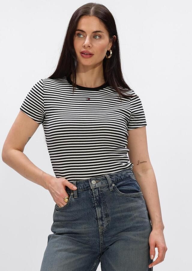 TOMMY JEANS Dames Tops & T-shirts Tjw Slim Essential Rib Ss Ext Multi
