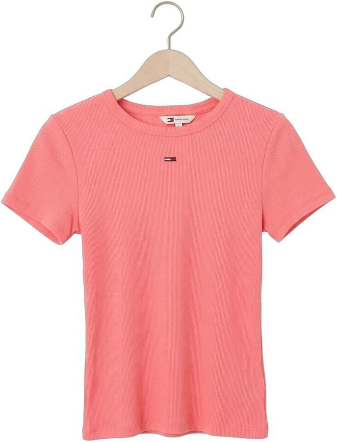 TOMMY JEANS Dames Tops & T-shirts Tjw Slim Essential Rib Ss Ext Roze - Foto 2