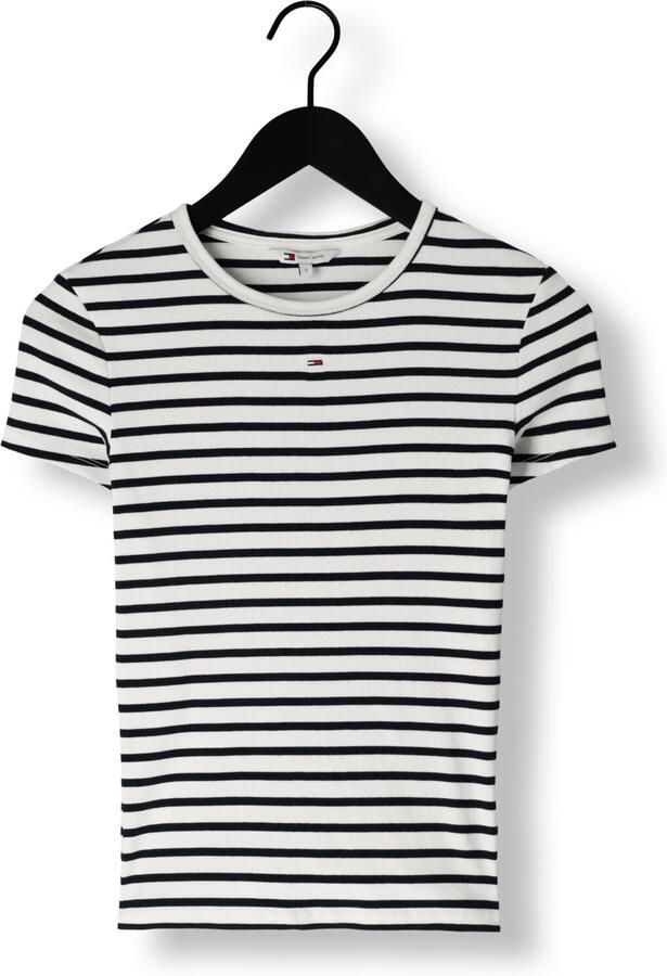 TOMMY JEANS Dames Tops & T-shirts Tjw Slim Essential Rib Ss Ext Wit - Foto 2