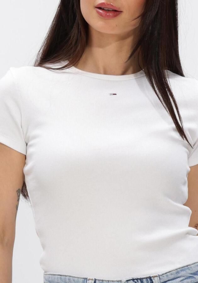 TOMMY JEANS T-shirt Slim Essential Rib Shirt Rippshirt Rundhalsshirt - Foto 3