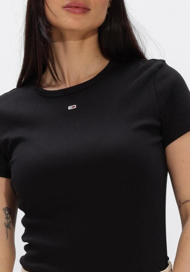 TOMMY JEANS T-shirt Slim Essential Rib Shirt Rippshirt Rundhalsshirt - Foto 2