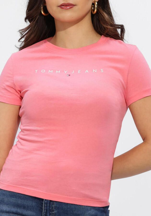 TOMMY JEANS Dames Tops & T-shirts Tjw Slim Linear Tee Ext Roze - Foto 4