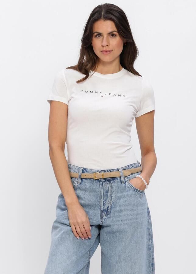 TOMMY JEANS Dames Tops & T-shirts Tjw Slim Linear Tee Ext Wit