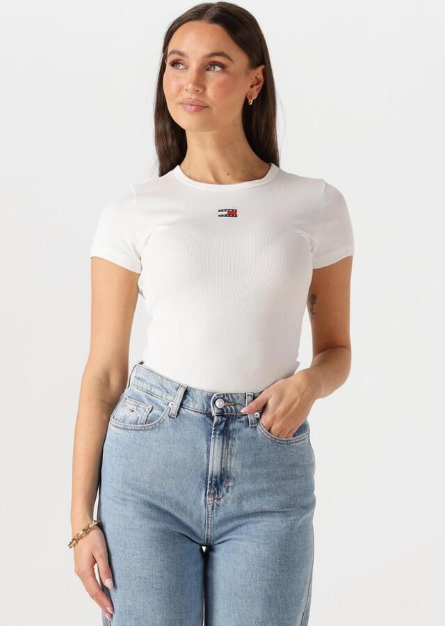 TOMMY JEANS Dames Tops & T-shirts Twj Slim Badge Rib Tee Wit - Foto 4