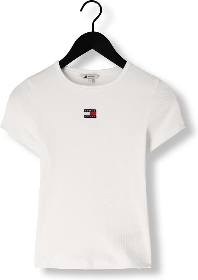 TOMMY JEANS Dames Tops & T-shirts Twj Slim Badge Rib Tee Wit