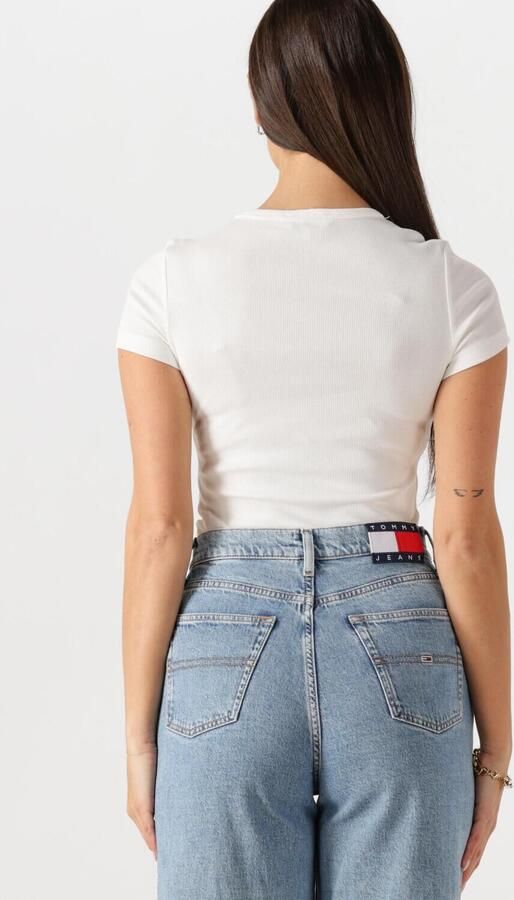 TOMMY JEANS Dames Tops & T-shirts Twj Slim Badge Rib Tee Wit - Foto 3