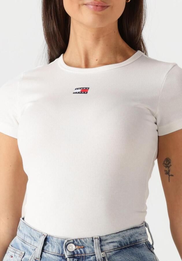 TOMMY JEANS Dames Tops & T-shirts Twj Slim Badge Rib Tee Wit - Foto 2