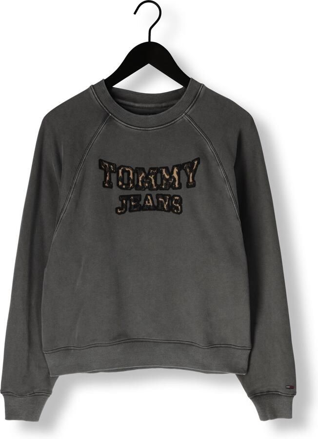 TOMMY JEANS Dames Truien & Vesten Tjw Bxy Leopard Varsity Crew Donkergrijs
