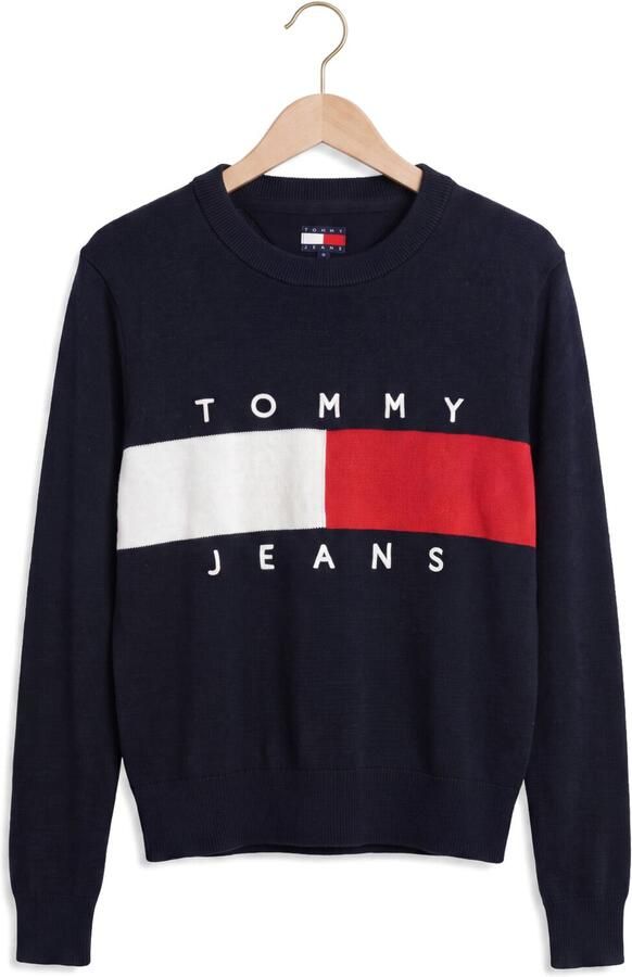 TOMMY JEANS Dames Truien & Vesten Tjw Flag Crew Neck Sweater Ext Donkerblauw - Foto 4