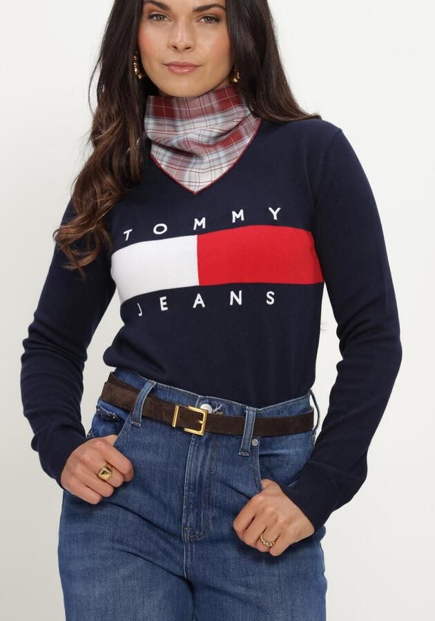 TOMMY JEANS Dames Truien & Vesten Tjw Flag Crew Neck Sweater Ext Donkerblauw - Foto 3