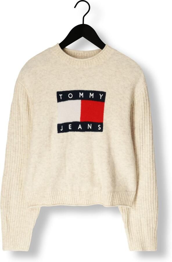 TOMMY JEANS Dames Truien & Vesten Tjw Melange Flag Sweater Rib Ext Ecru - Foto 3