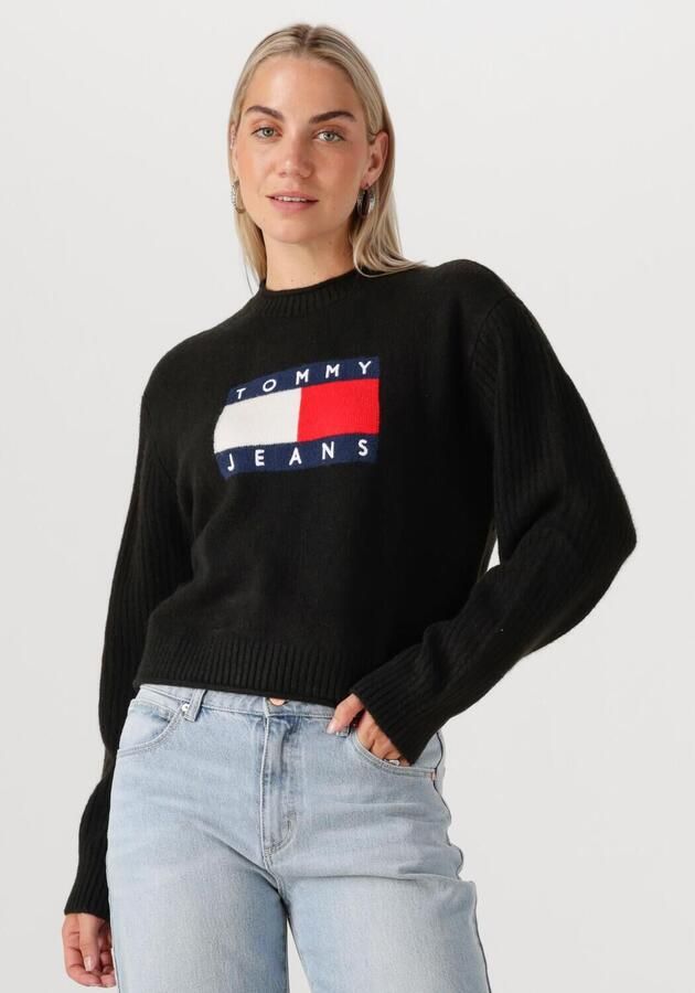 TOMMY JEANS Dames Truien & Vesten Tjw Melange Flag Sweater Rib Ext Zwart - Foto 4