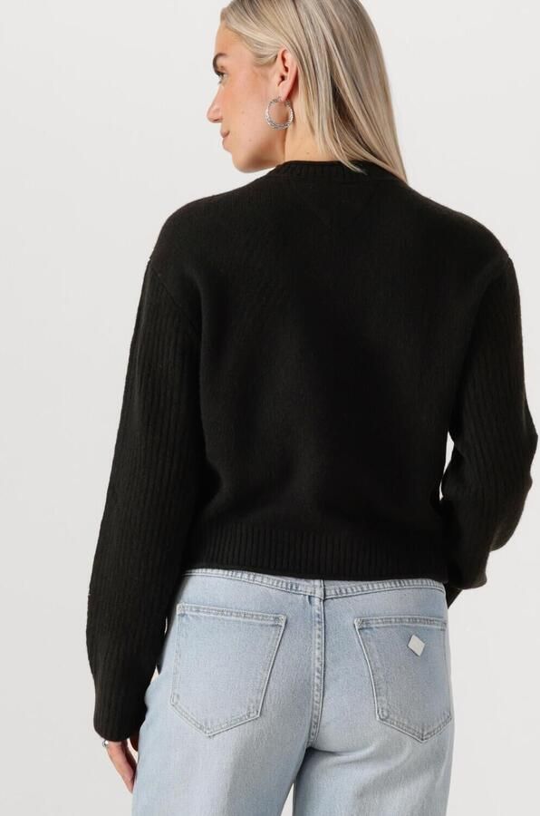 TOMMY JEANS Dames Truien & Vesten Tjw Melange Flag Sweater Rib Ext Zwart - Foto 3