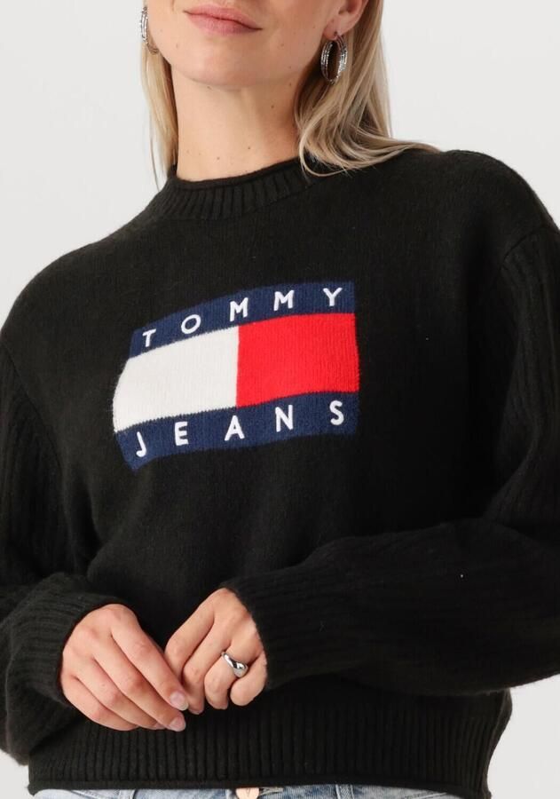 TOMMY JEANS Dames Truien & Vesten Tjw Melange Flag Sweater Rib Ext Zwart - Foto 2