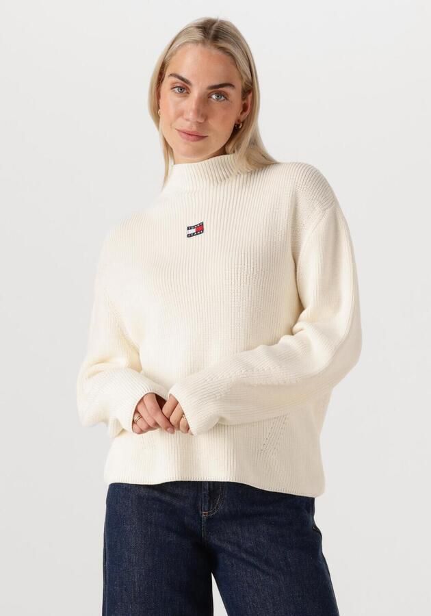 TOMMY JEANS Dames Truien & Vesten Tjw Mockneck Badge Sweater Gebroken Wit - Foto 4
