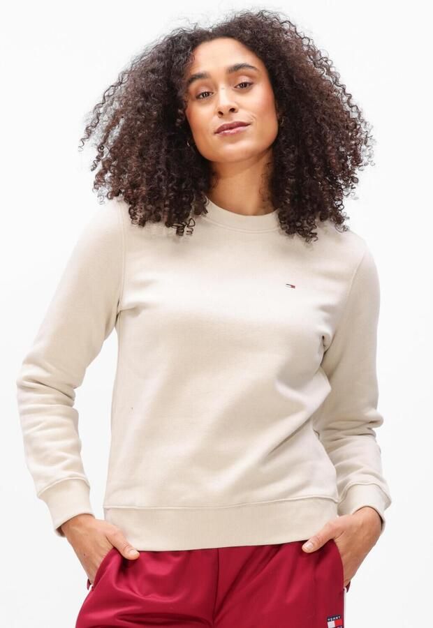 TOMMY JEANS Dames Truien & Vesten Tjw Reg S Flag Crew Ecru
