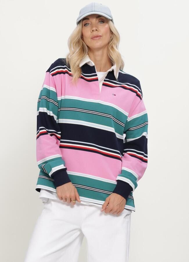 TOMMY JEANS Dames Truien & Vesten Tjw Rlx Multi Stripe Rugby Ext Multi