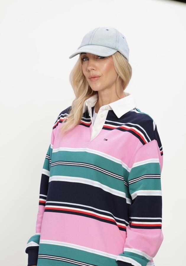 TOMMY JEANS Dames Truien & Vesten Tjw Rlx Multi Stripe Rugby Ext Multi - Foto 4