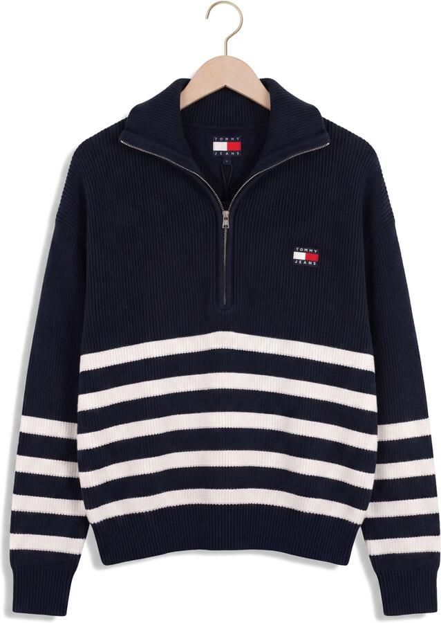 TOMMY JEANS Dames Truien & Vesten Tjw Stripe Quarter Zip Sweater Donkerblauw - Foto 3