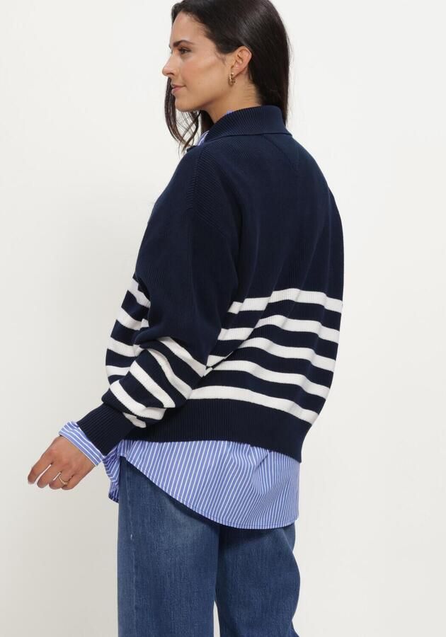 TOMMY JEANS Dames Truien & Vesten Tjw Stripe Quarter Zip Sweater Donkerblauw - Foto 3