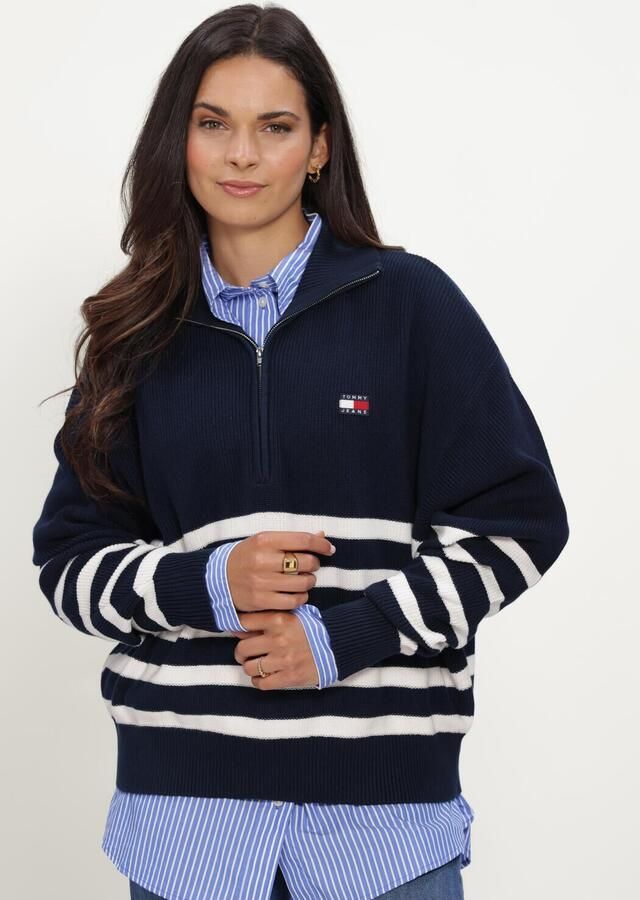 TOMMY JEANS Dames Truien & Vesten Tjw Stripe Quarter Zip Sweater Donkerblauw - Foto 2