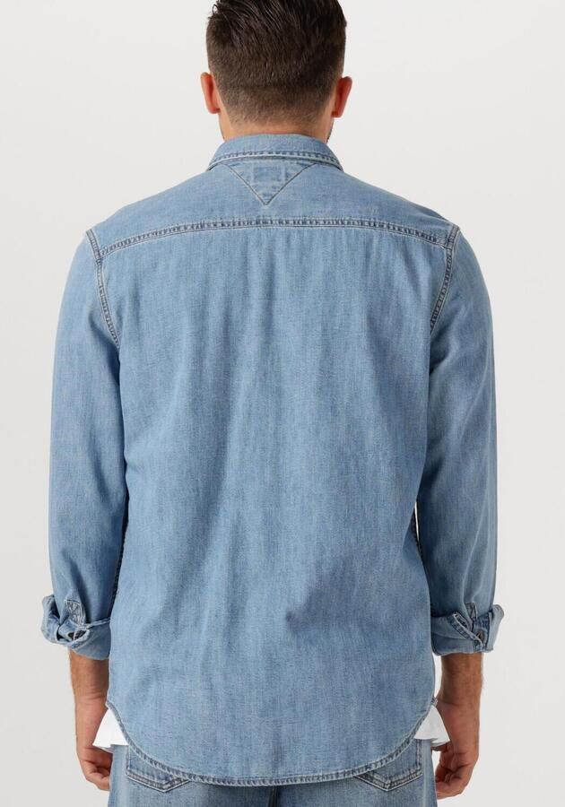TOMMY JEANS Heren Overhemden Ls Regular Denim Shirt Ext Blauw