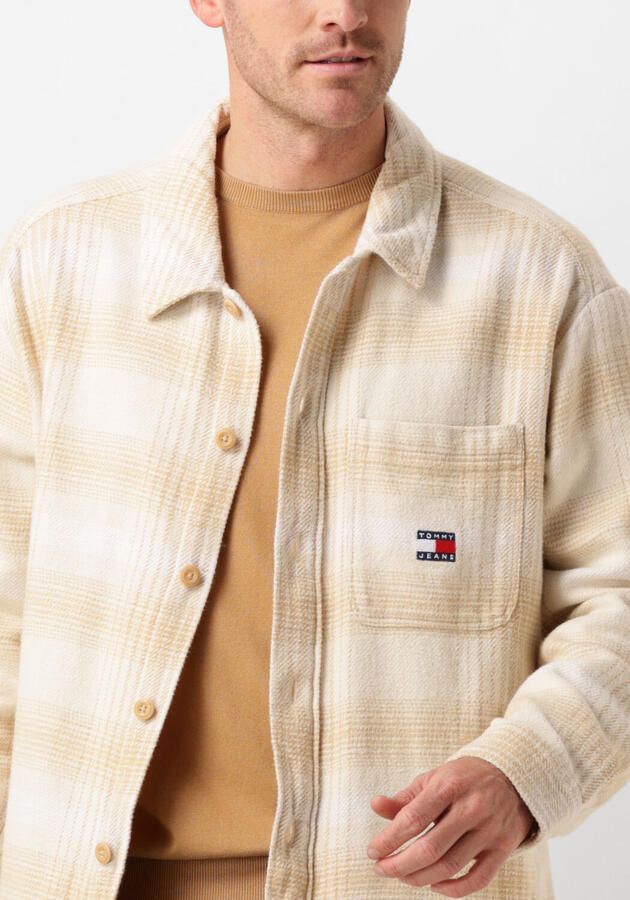 TOMMY JEANS Heren Overhemden Tjm Badge Check Overshirt Beige - Foto 3
