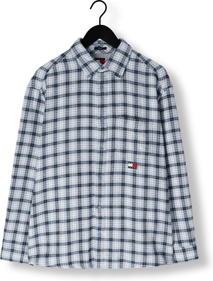 TOMMY JEANS Heren Overhemden Tjm Badge Flannel Shirt Ext Blauw