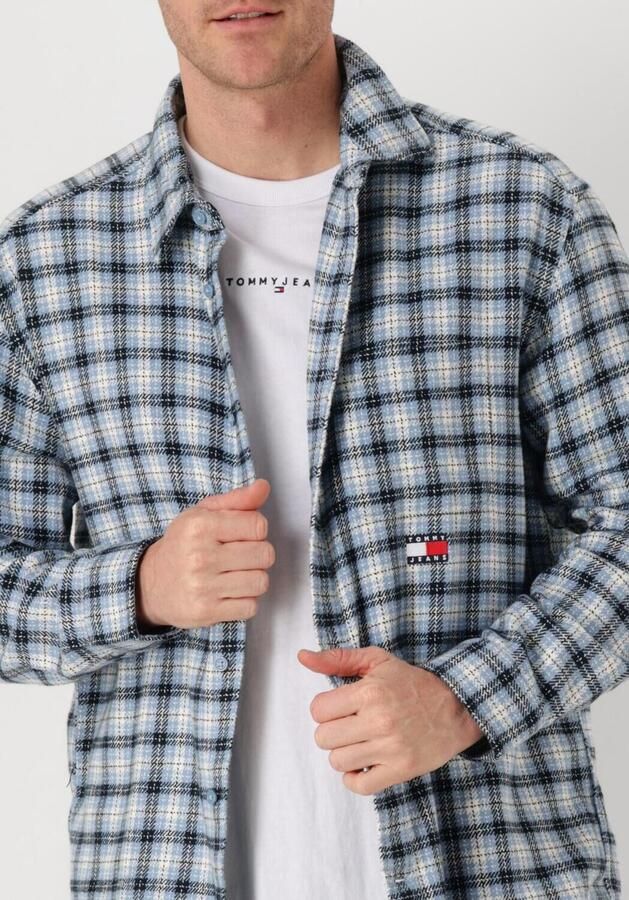 TOMMY JEANS Heren Overhemden Tjm Badge Flannel Shirt Ext Blauw - Foto 2