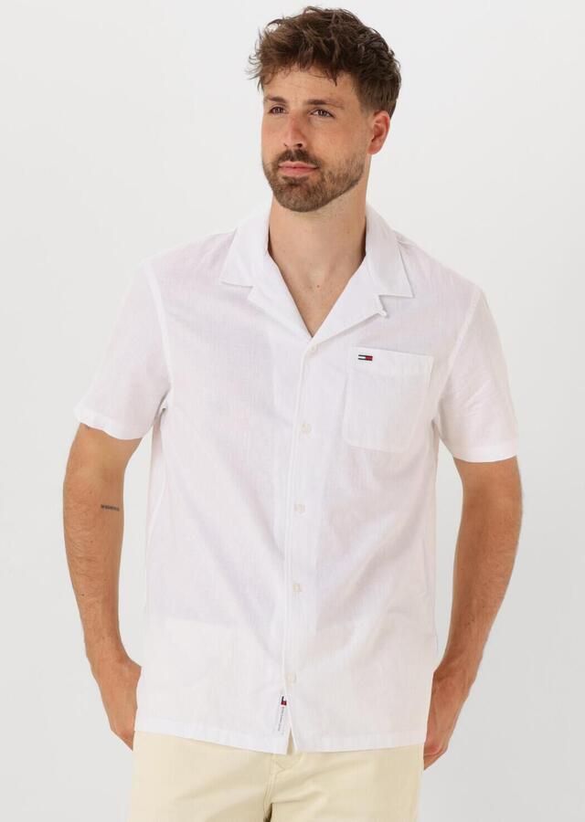 Tommy Jeans Regular fit vrijetijdsoverhemd van een mix van katoen en linnen - Foto 4