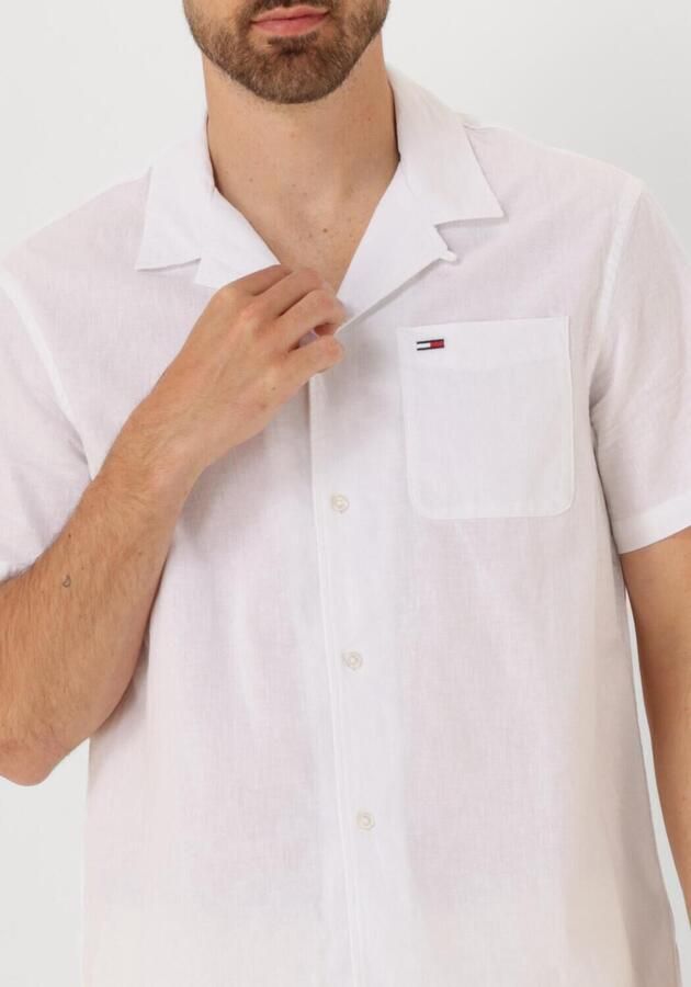 Tommy Jeans Regular fit vrijetijdsoverhemd van een mix van katoen en linnen - Foto 3