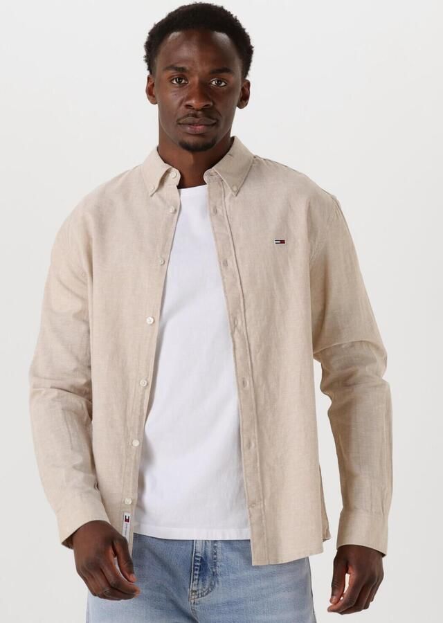 Tommy Jeans Regular fit vrijetijdsoverhemd van een mix van katoen en linnen met button-downkraag - Foto 4