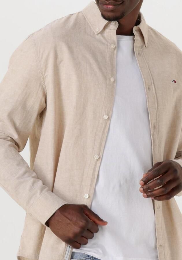 Tommy Jeans Regular fit vrijetijdsoverhemd van een mix van katoen en linnen met button-downkraag - Foto 3