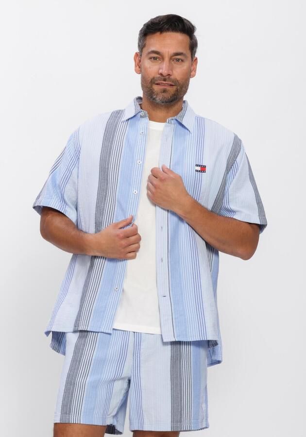 TOMMY JEANS Heren Overhemden Tjm Rlx Stripe Ss Shirt Ext Multi