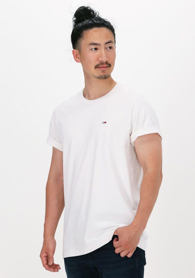 Tommy Jeans Biologisch Katoenen T-Shirt Wit Rechte Pasvorm Korte Mouwen White Heren - Foto 4