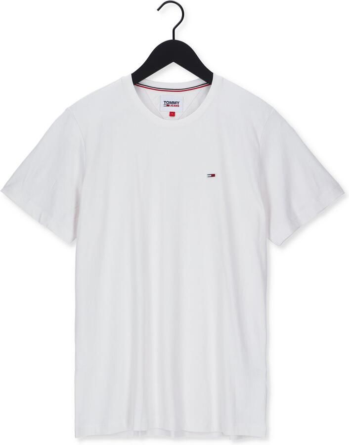 Tommy Jeans Biologisch Katoenen T-Shirt Wit Rechte Pasvorm Korte Mouwen White Heren