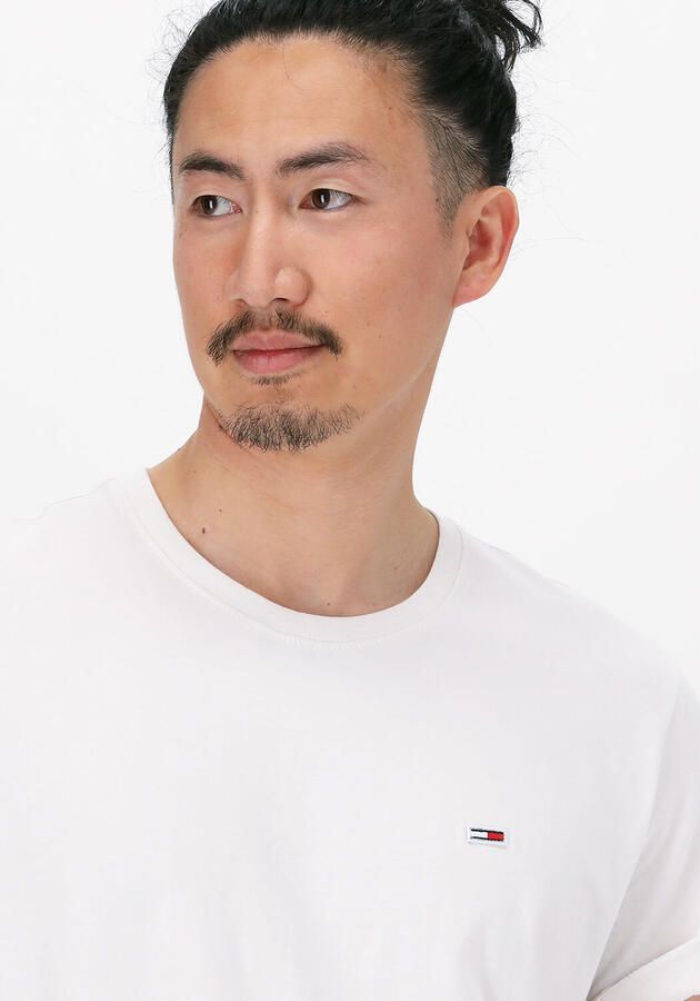Tommy Jeans Biologisch Katoenen T-Shirt Wit Rechte Pasvorm Korte Mouwen White Heren - Foto 3