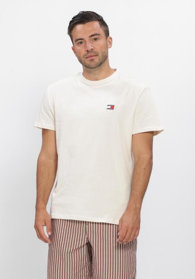 TOMMY JEANS Heren Polo's & T-shirts Tjm Reg Badge Tee Ext Gebroken Wit