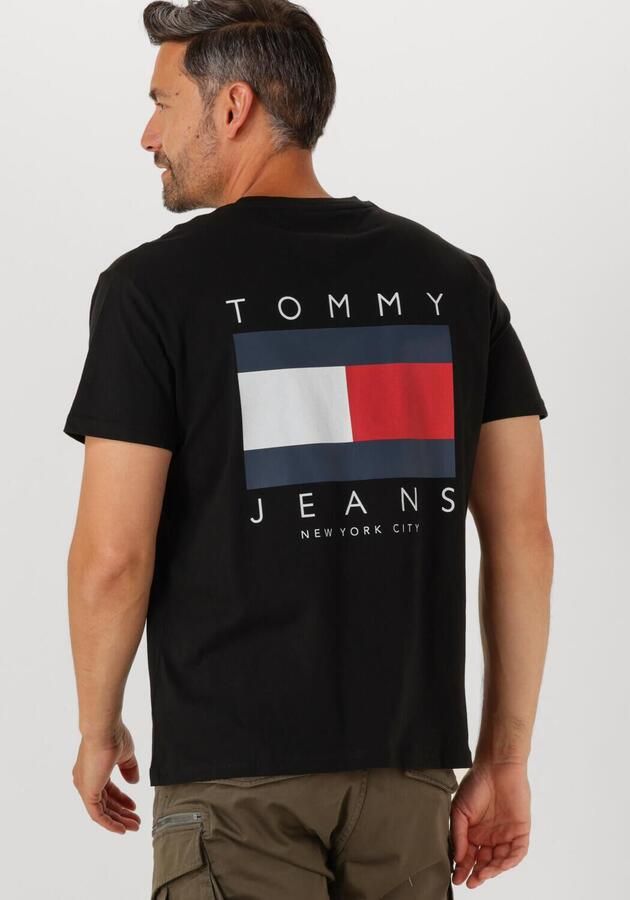 TOMMY JEANS Heren Polo's & T-shirts Tjm Reg Flag Graph Bckorint T Ext Zwart - Foto 3