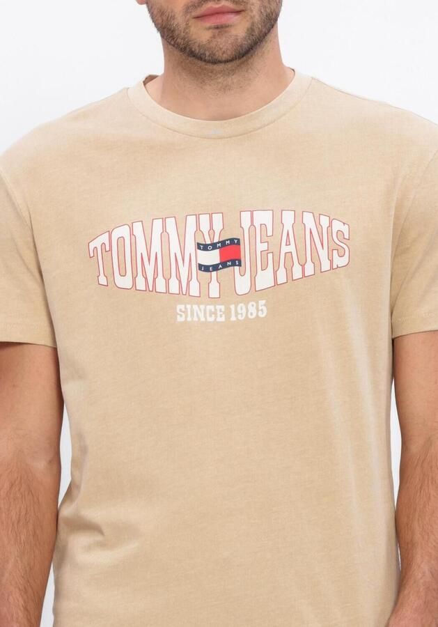 TOMMY JEANS Heren Polo's & T-shirts Tjm Reg La Waving Flag Ext Beige - Foto 4