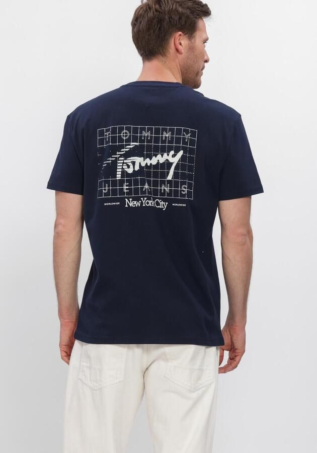 TOMMY JEANS Heren Polo's & T-shirts Tjm Reg Sign Flag Ss Tee Ext Donkerblauw - Foto 3