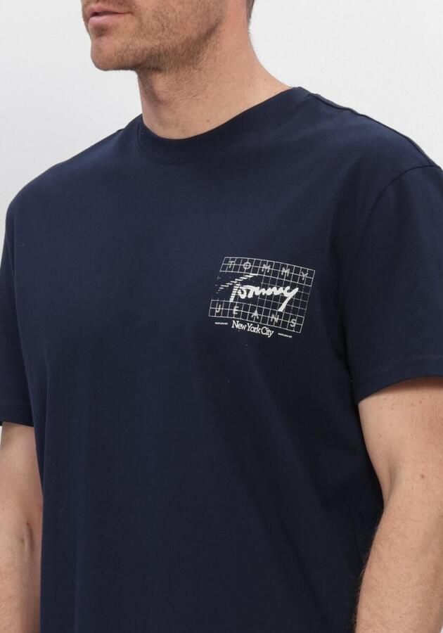 TOMMY JEANS Heren Polo's & T-shirts Tjm Reg Sign Flag Ss Tee Ext Donkerblauw - Foto 4